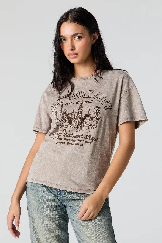 New York Graphic Washed Boyfriend T-Shirt