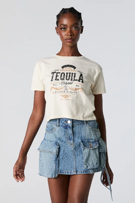 Tequila Graphic Cropped T-Shirt