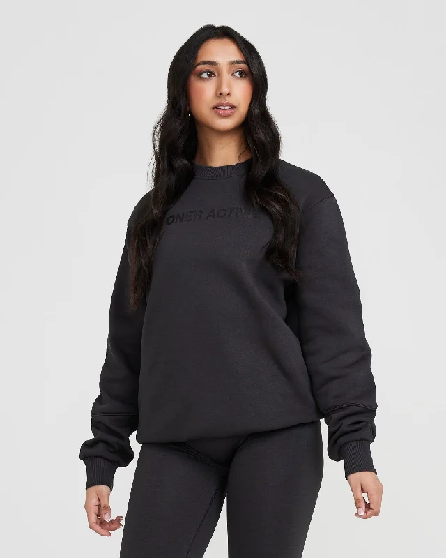 Classic Lounge Oversized Crew Neck | Coal