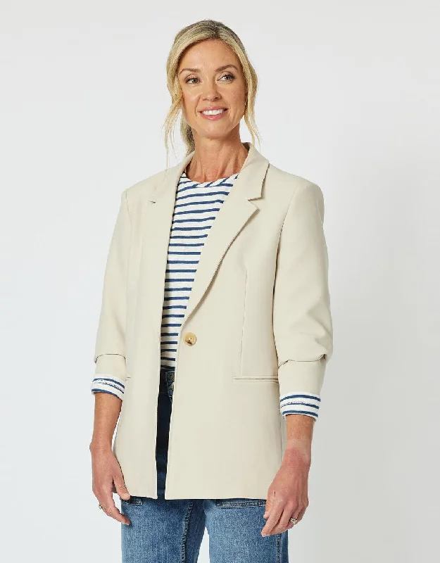 Mia Single Breasted Jacket - Stone