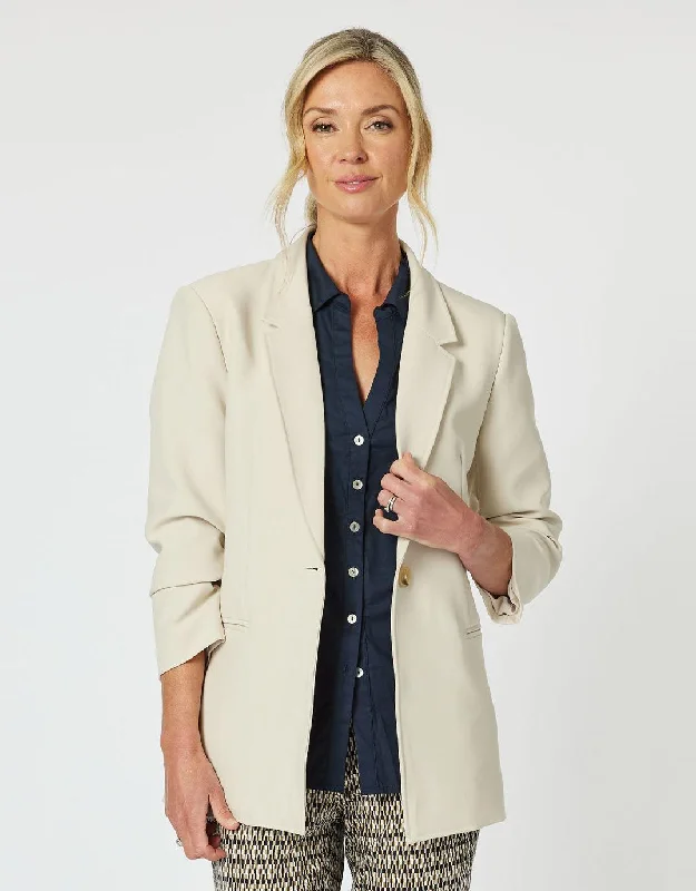 Mia Single Breasted Jacket - Stone