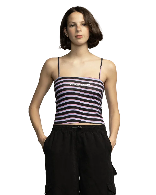 Strip Vest in Black Wave Stripe