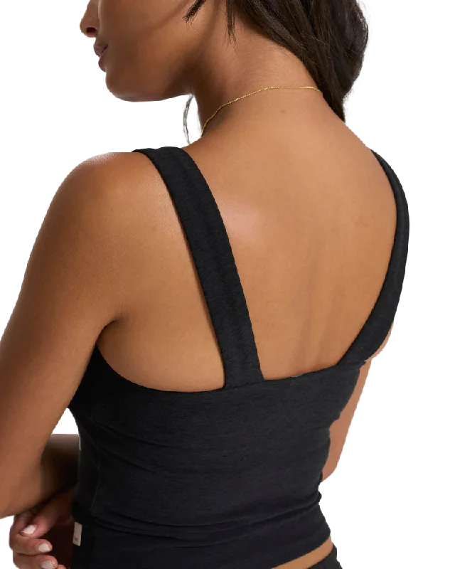 Elevation Square Neck Vest in Black Heather