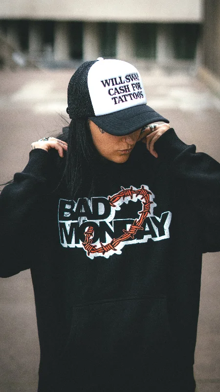 Oversized Barbed Logo Hoodie / Front Print