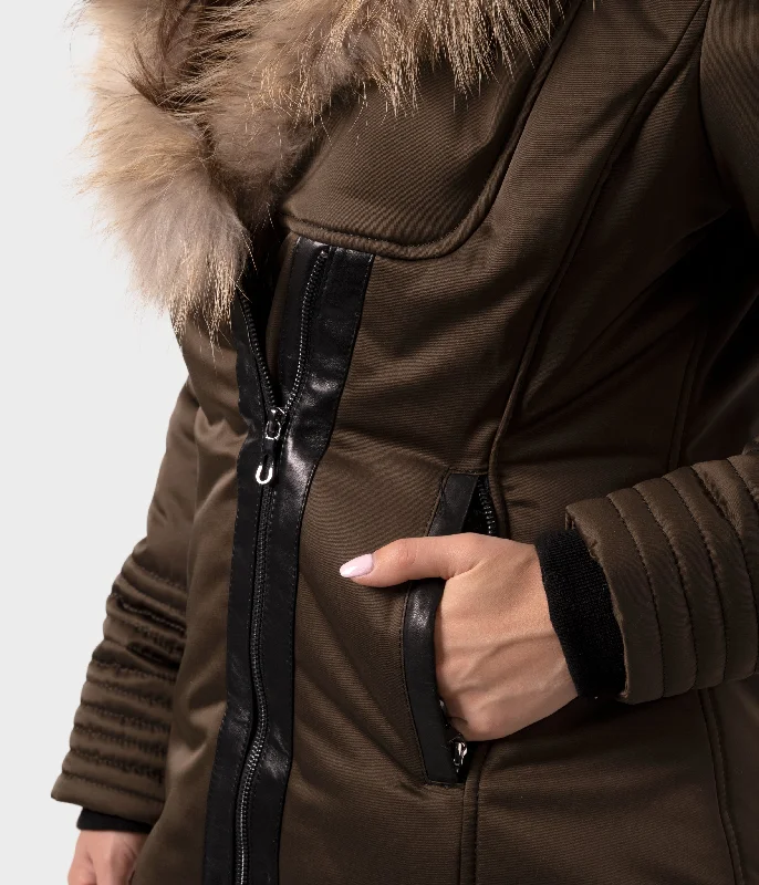 Aspen Down Coat with Natural Fur