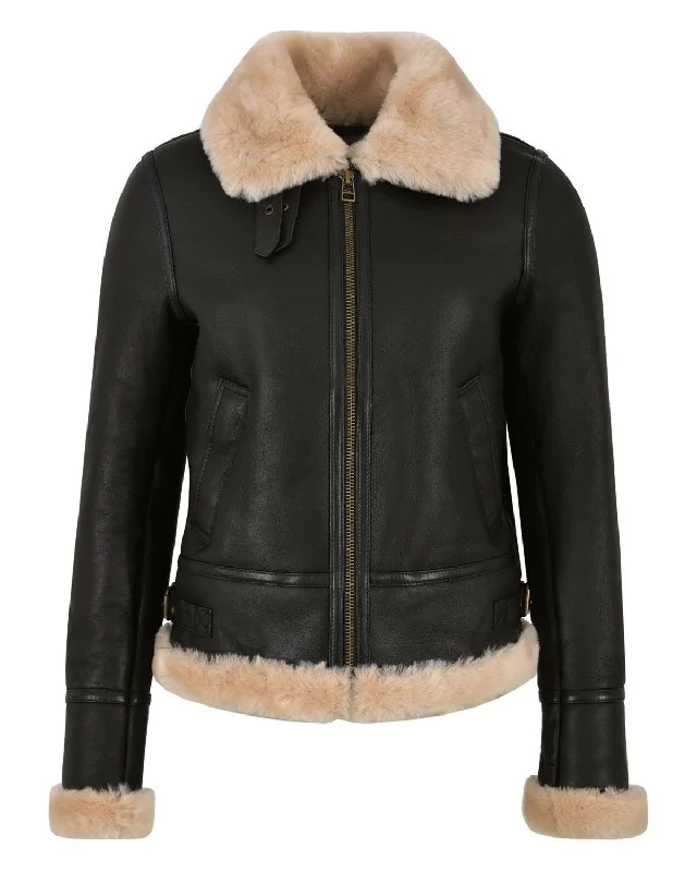 Winter Jacket For Women With Faux Sheep Fur Collar