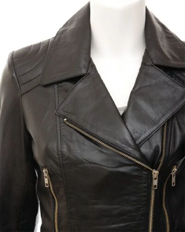 Stylish Leather Jacket For Women Black Biker Jacket