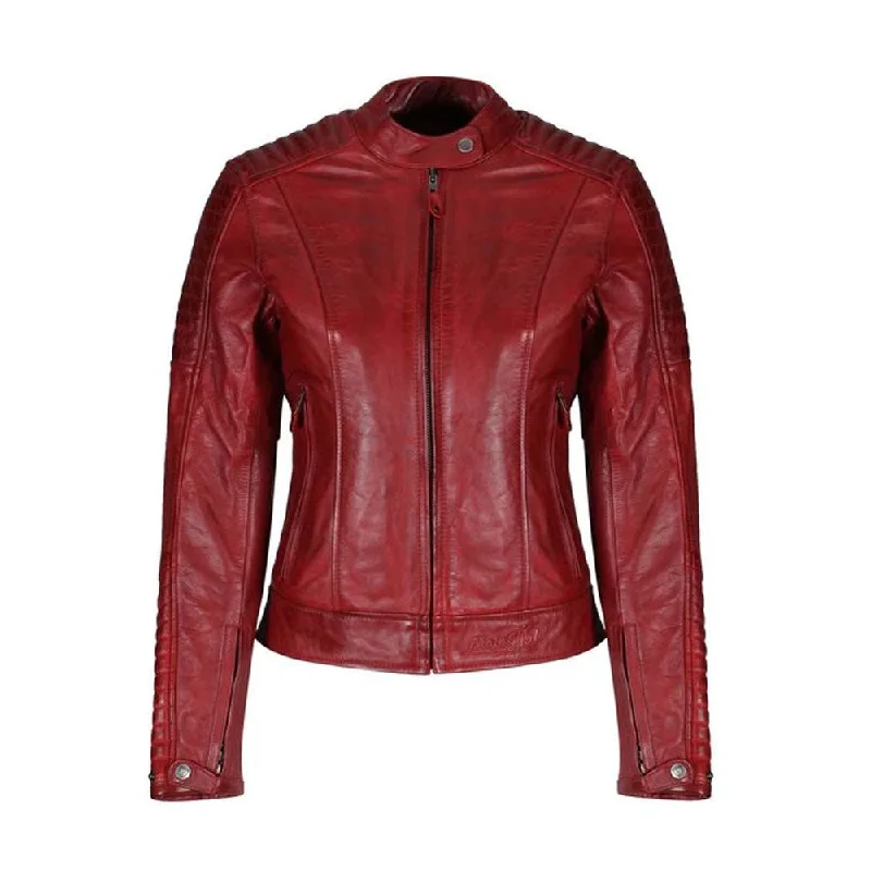 Women Red B3 Sheepskin Leather Biker Jacket