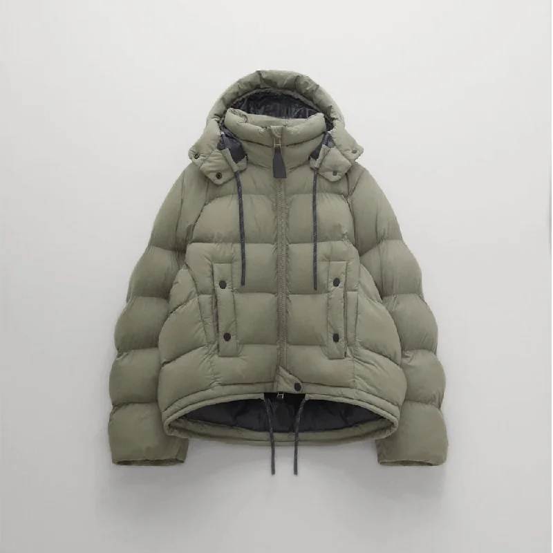 Women Dull Green Puffer Jacket