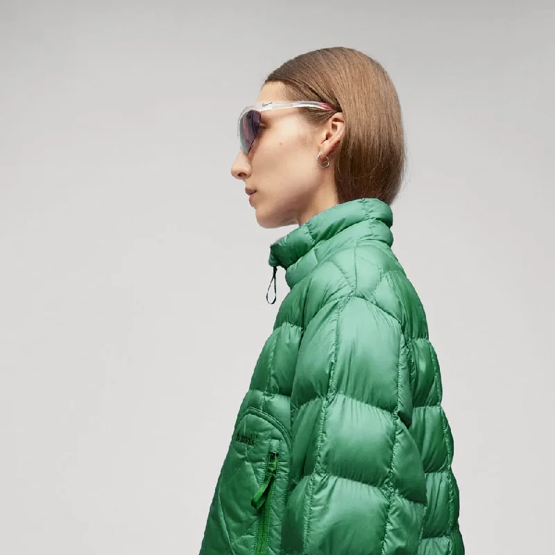 Women's Green Down Puffer Jacket