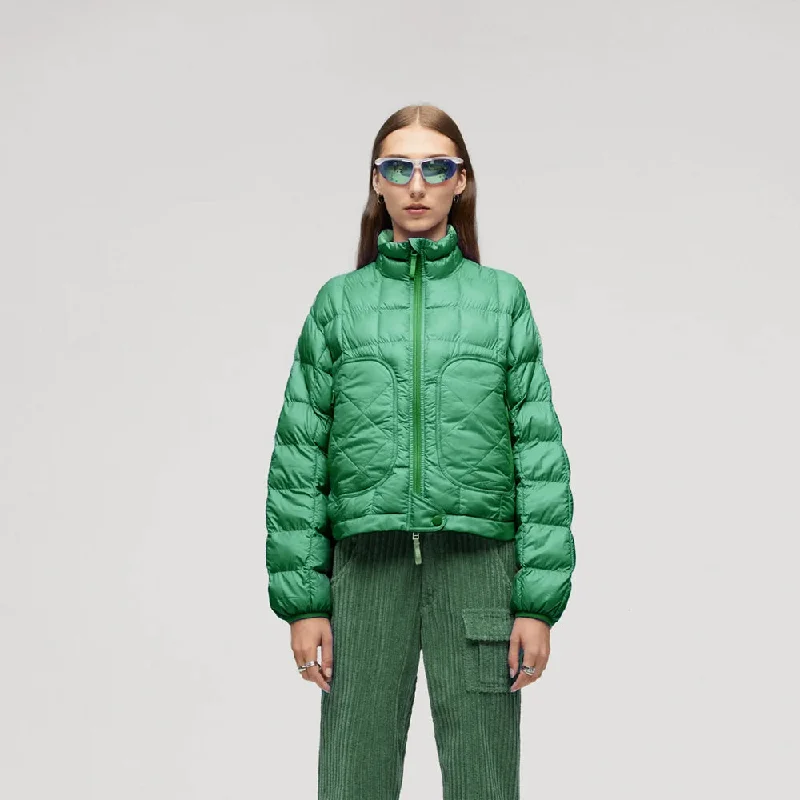 Women's Green Down Puffer Jacket