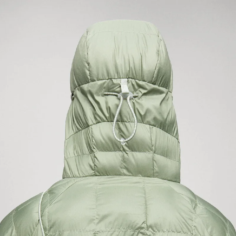 Women's Light Green Down Parka Jacket with Hood