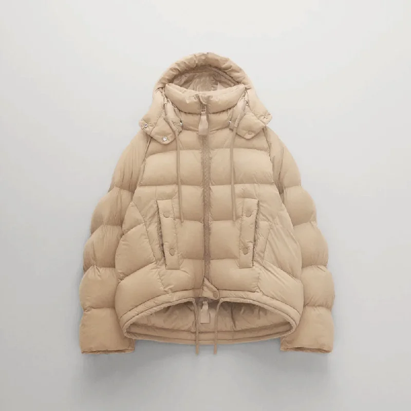 Womens Simple Sand Puffer Jacket