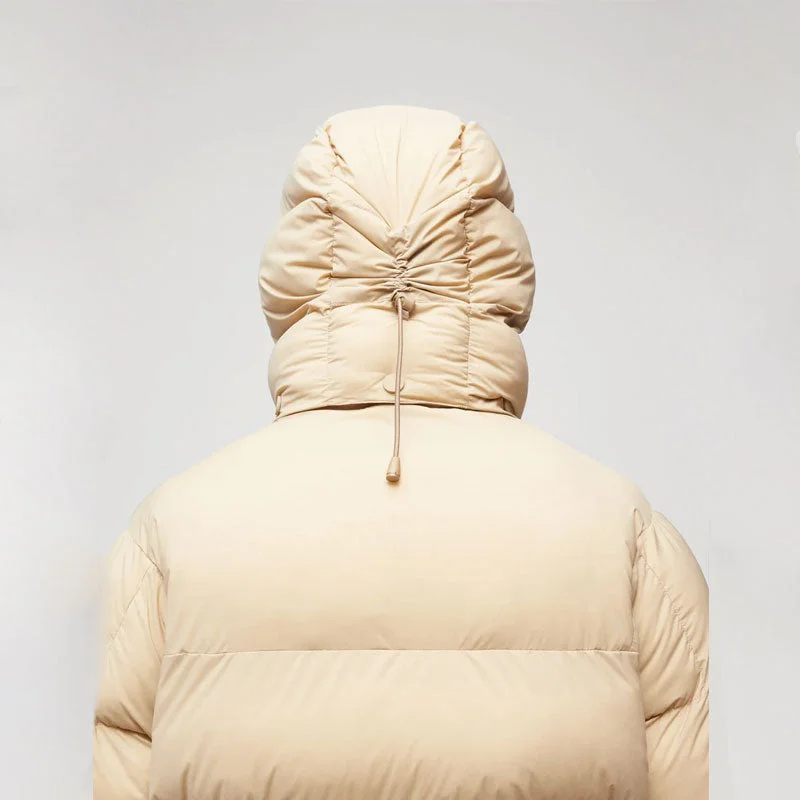 Womens Simple Sand Puffer Jacket