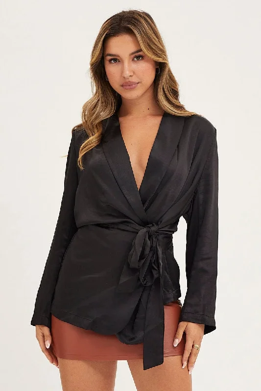 Black Wrap Jacket Long Sleeve