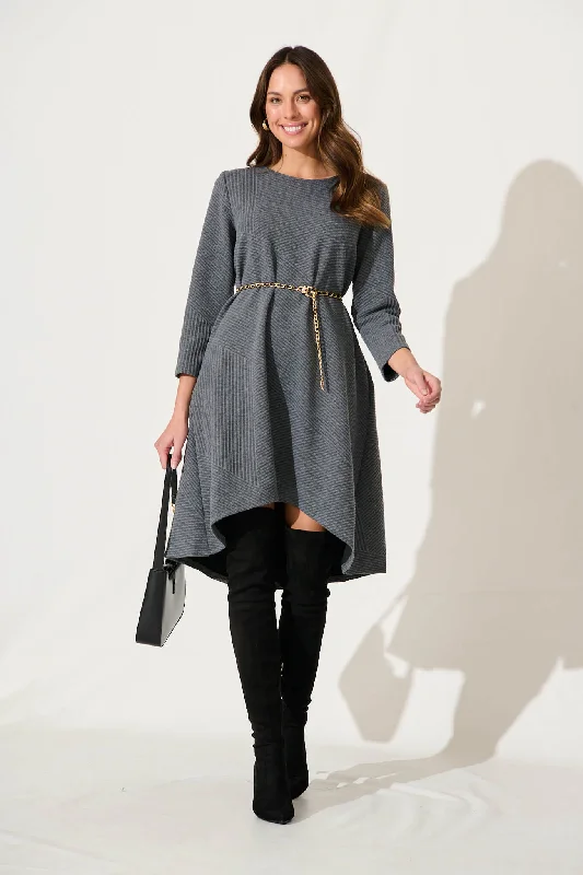 Credenza Knit Dress In Grey