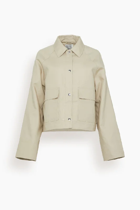 Cropped Cotton Jacket in Sand