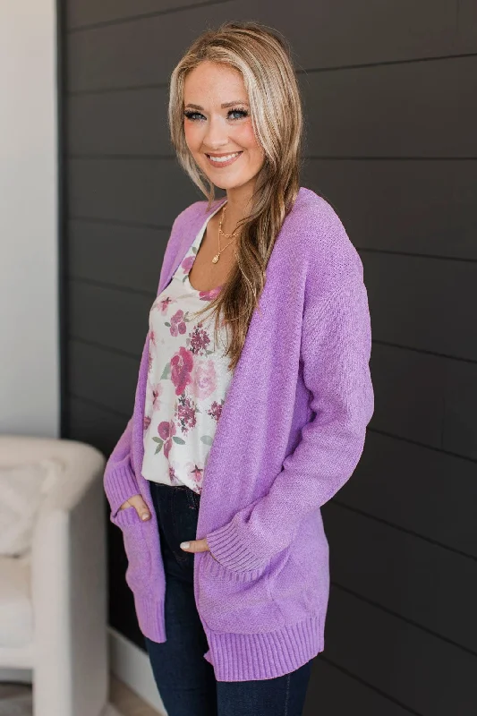 Cuddle Up To You Knit Cardigan- Lavender