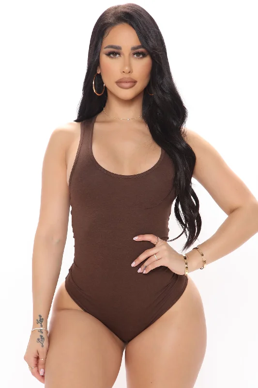 Divine Basic Tank Bodysuit - Chocolate