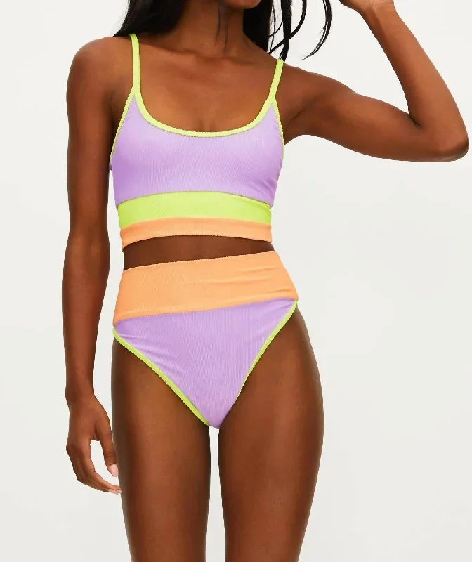 Eva Bikini Top In Sundazed Colorblock