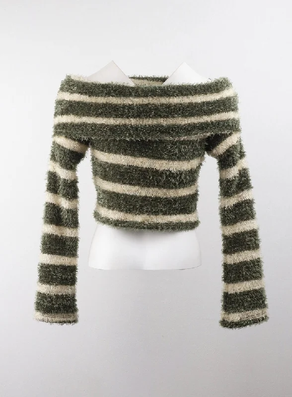 fuzzy-striped-off-shoulder-wool-blend-long-sleeve-sweater-cd329