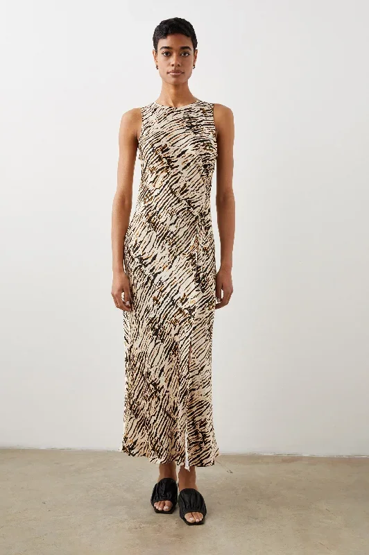 GABRIELLA DRESS - NEUTRAL IKAT