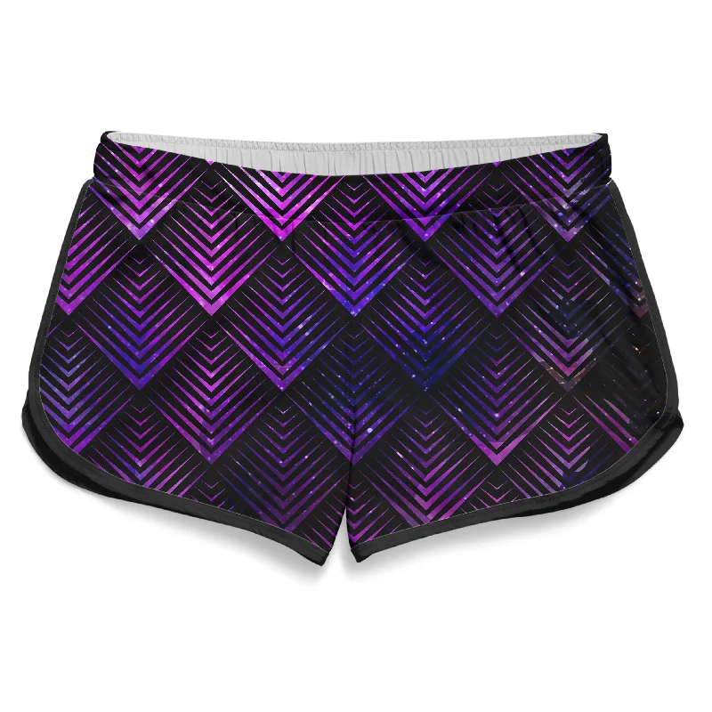 Galactic Dragon Scale Purple Women's Retro Shorts