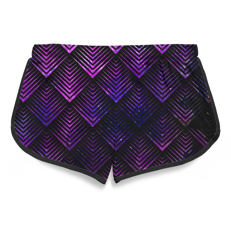 galactic-dragon-scale-purple-womens-retro-shorts