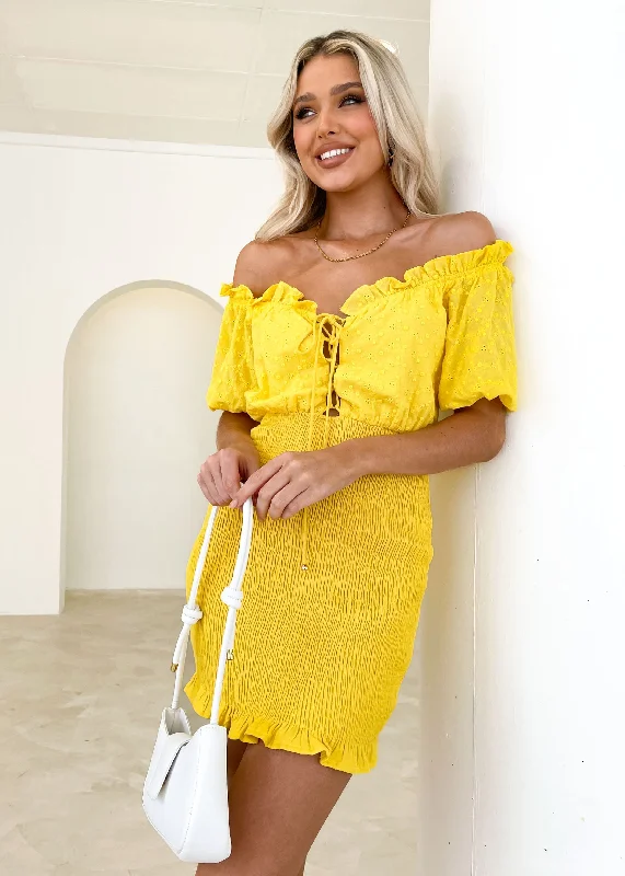 Get Carried Away Dress - Lemon