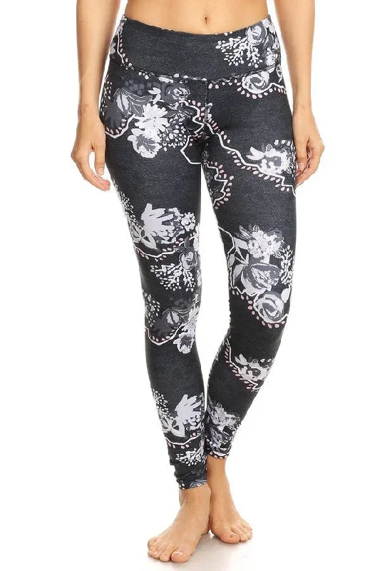 High Quality hi-rise printed legging