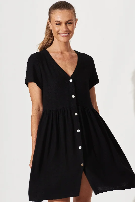 horizon-smock-dress-in-black-linen