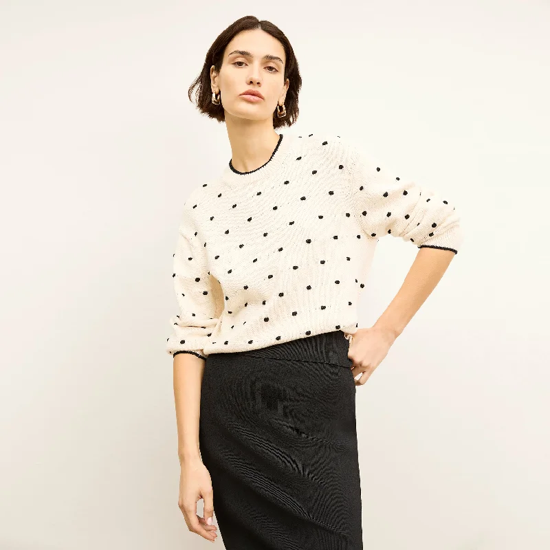 Kim Sweater - Dot Knit :: Ivory/Black