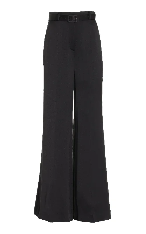 Mabon Pant in Black Silk Satin