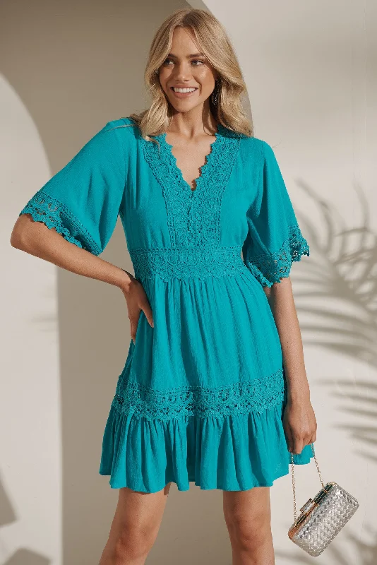 Macca Dress In Turquoise