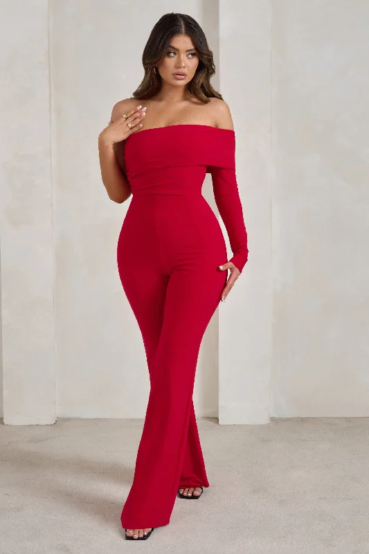 margie-red-one-sleeve-bardot-jumpsuit-cl129295004