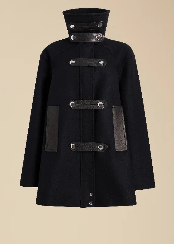 The Melbo Coat in Black Leather Combo