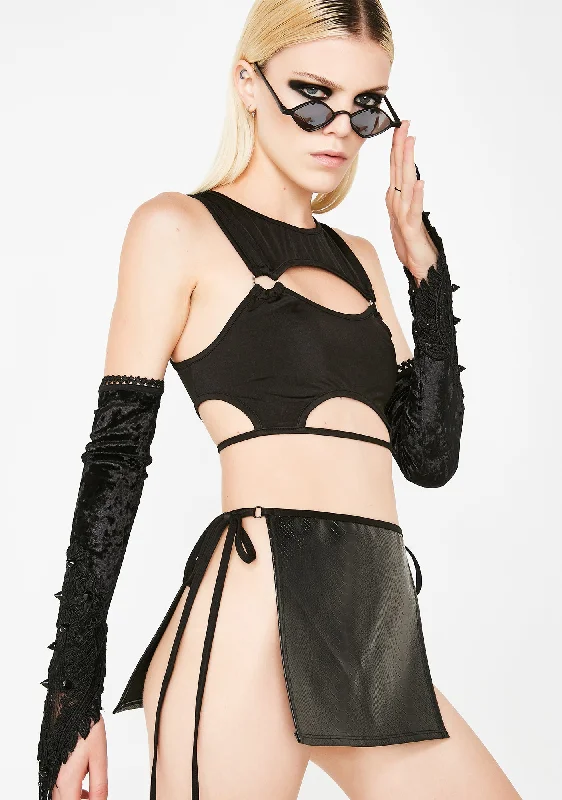 Midnight Maniac Cut-Out Crop Top