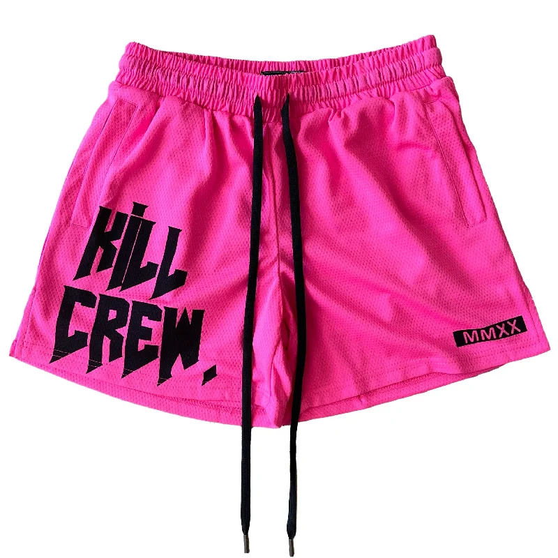 MUAY THAI SHORTS (MID THIGH CUT) - PINK