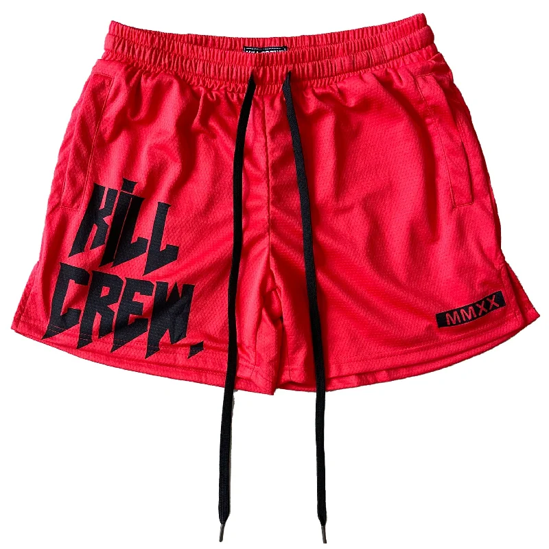 MUAY THAI SHORTS (MID THIGH CUT) v2 - RED