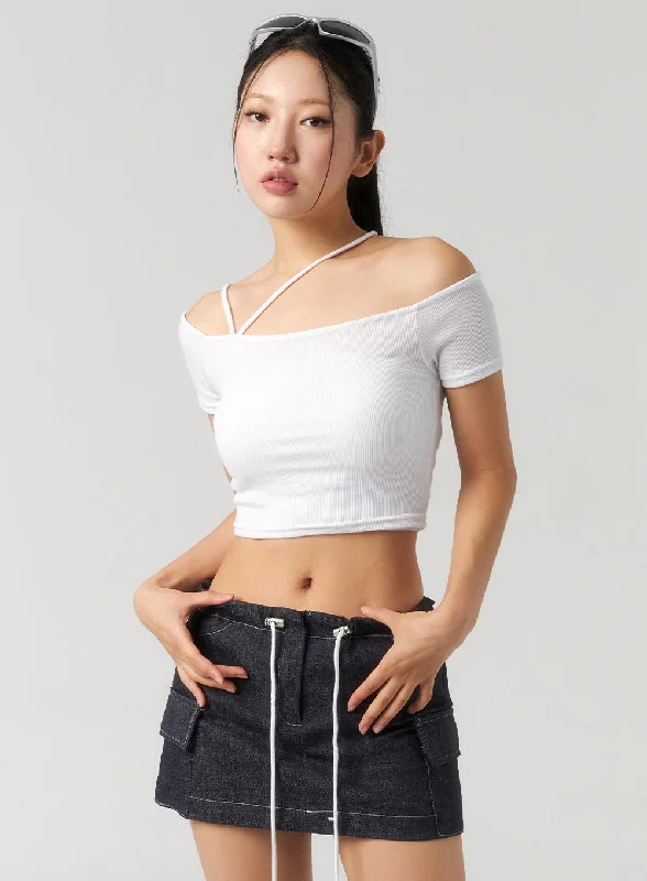 Off-Shoulder Cropped Tee CU326