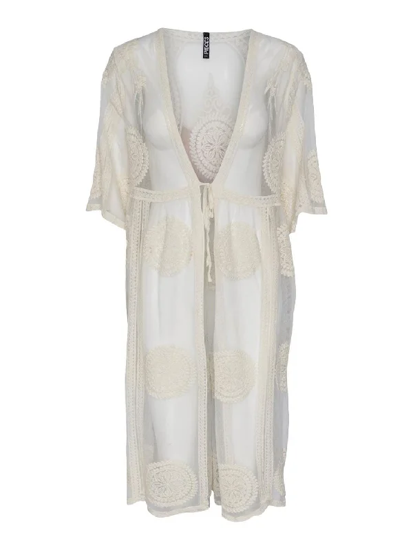 Pieces - Pcaida Kaftan Sww - 4447119 Cloud Dancer