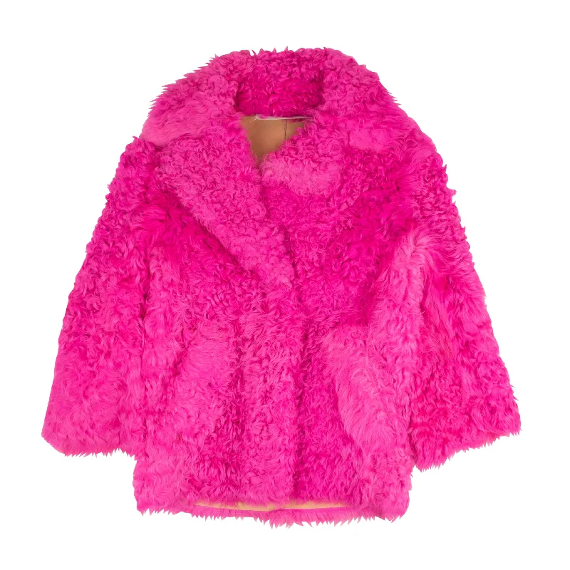 Pink Lamb Fur Jacket