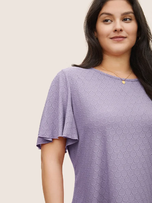 plain-textured-geometric-flutter-sleeve-t-shirt