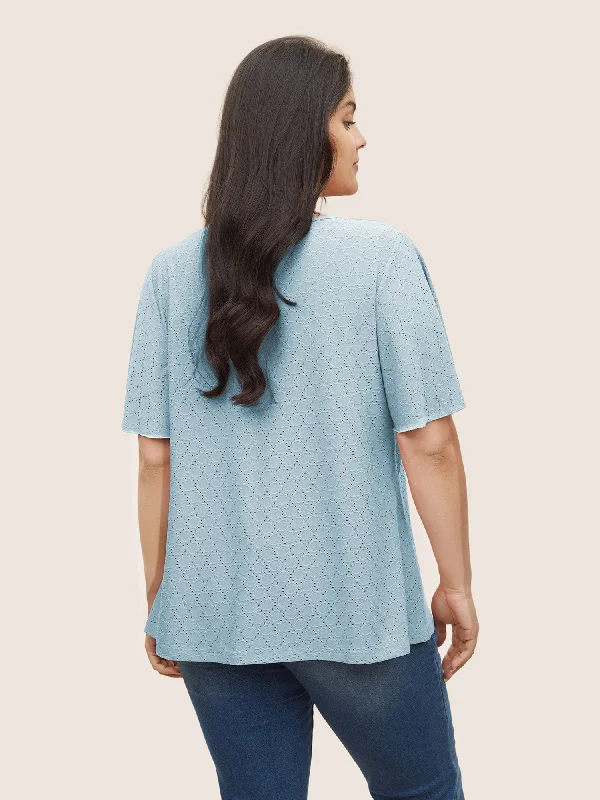 plain-textured-geometric-flutter-sleeve-t-shirt