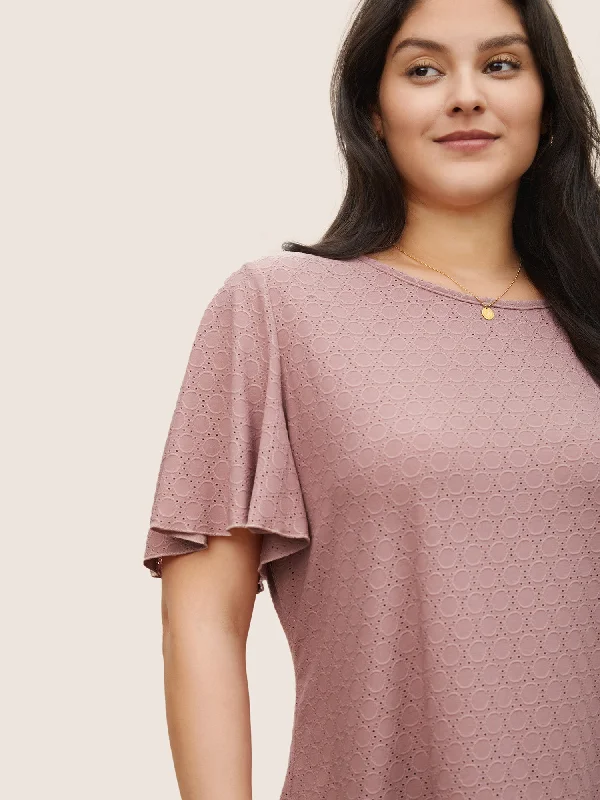 plain-textured-geometric-flutter-sleeve-t-shirt