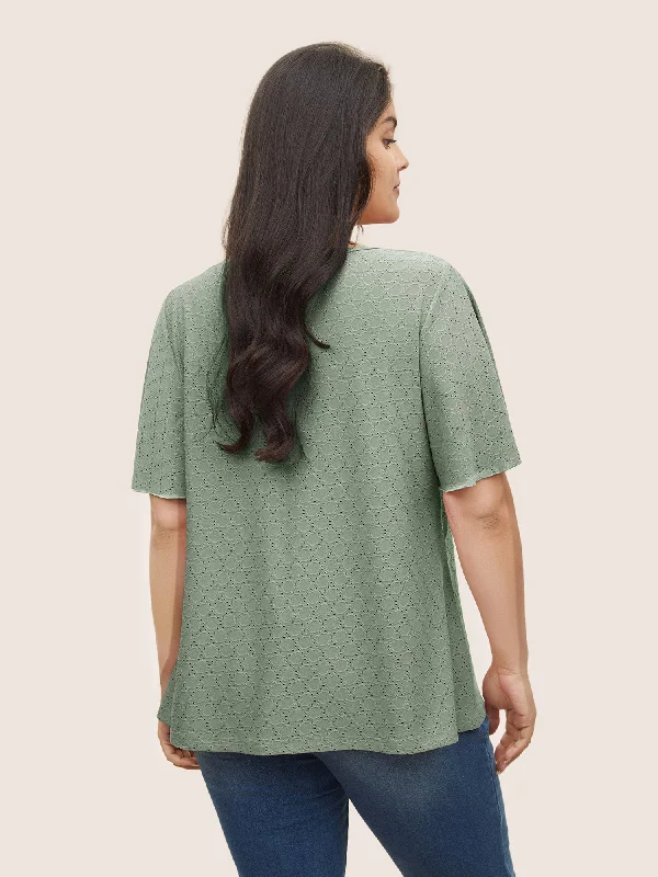 plain-textured-geometric-flutter-sleeve-t-shirt