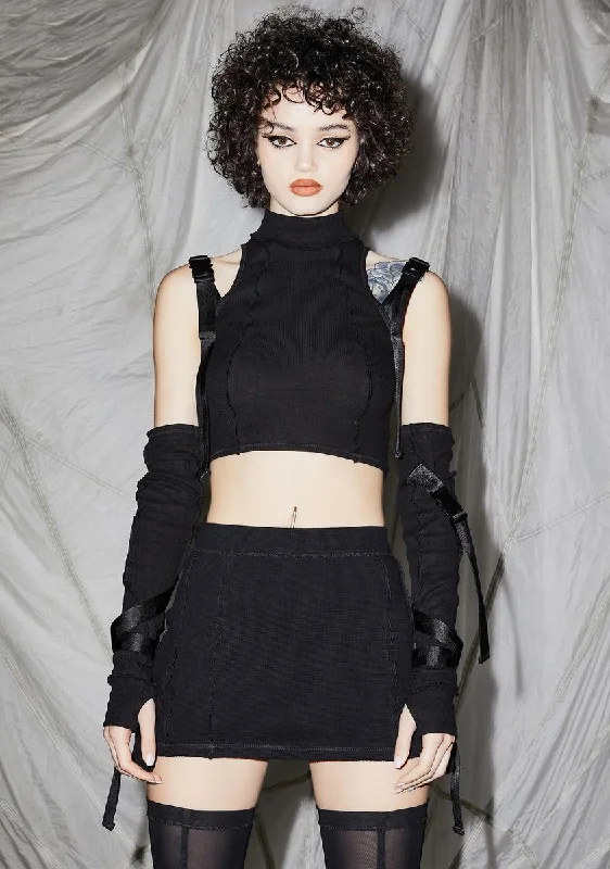 Reverb Strappy Mock Neck Crop Top