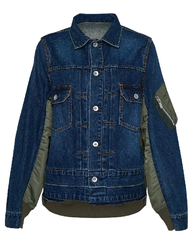 Denim X Nylon Twill Jacket