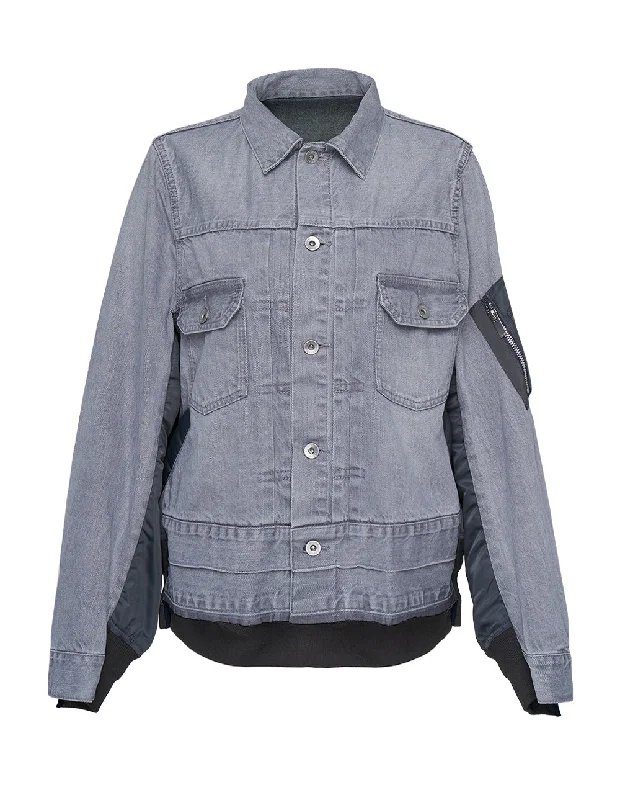 Denim X Nylon Twill Jacket