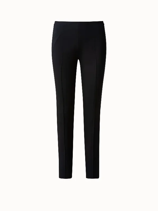 Slim Leg Silk Crêpe Pants